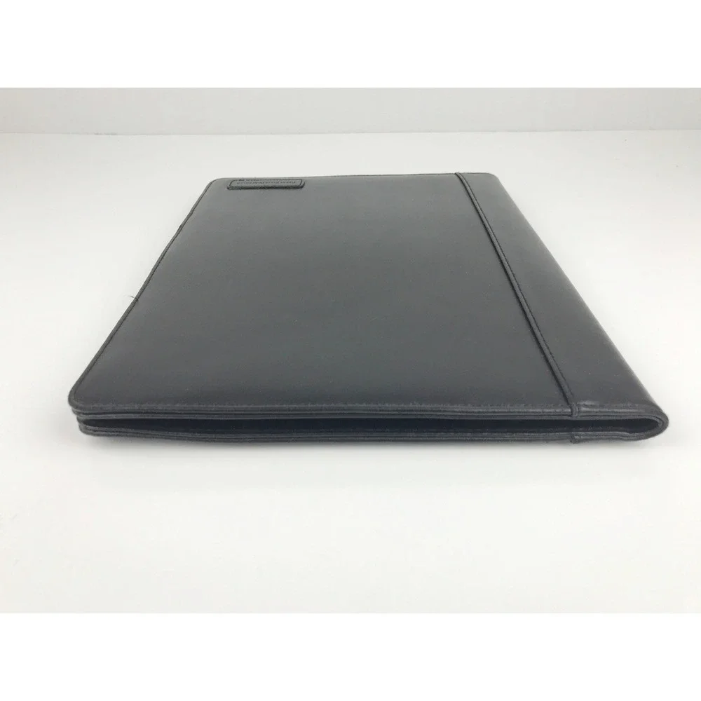 Perry Ellis Portfolio Folio‎ Black Leather Business Organizer Calculator Notepad